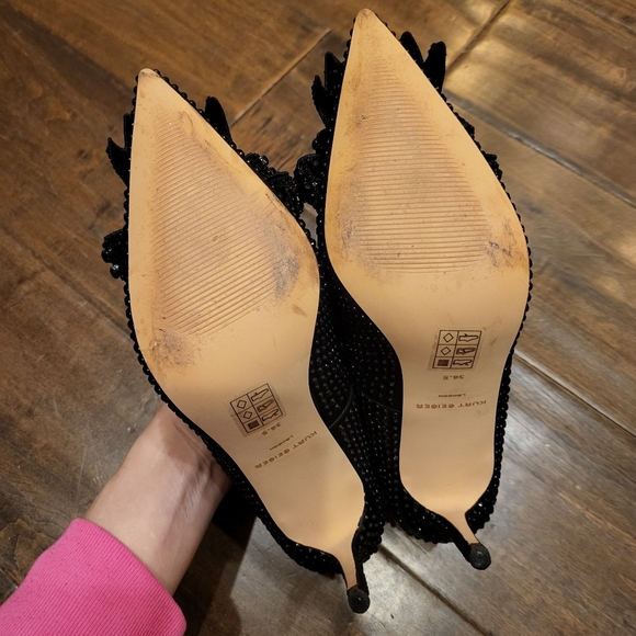 Size 6.5 Kurt Geiger Black Belgravia Crystal Bow Heels - Picture 12 of 13